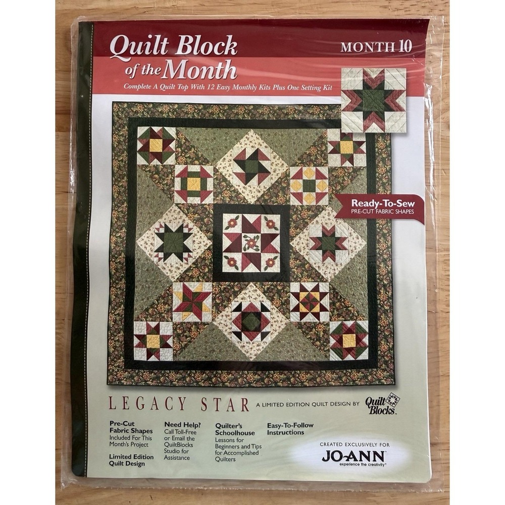 Joann Quilt BOM Legacy Star Limited Edition Month 10 MEMORY STAR